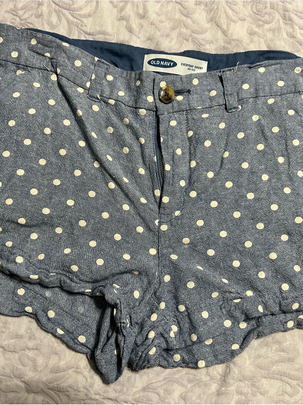 Old Navy Blue Polka Dot High-Waist Women’s Shorts size 8